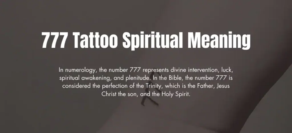 777 Tattoo Spiritual Meaning